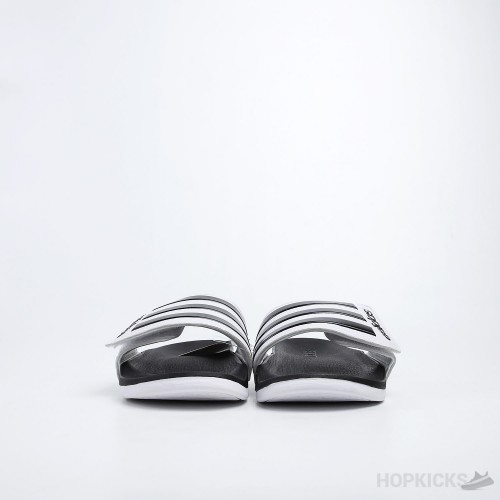 Adilette Core White Black Stripes Slides 